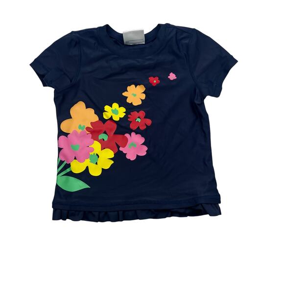 Hanna Andersson Navy Flowers Swim Rashguard - Picture 1 of 6